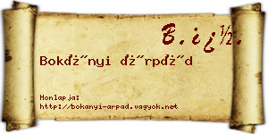 Bokányi Árpád névjegykártya